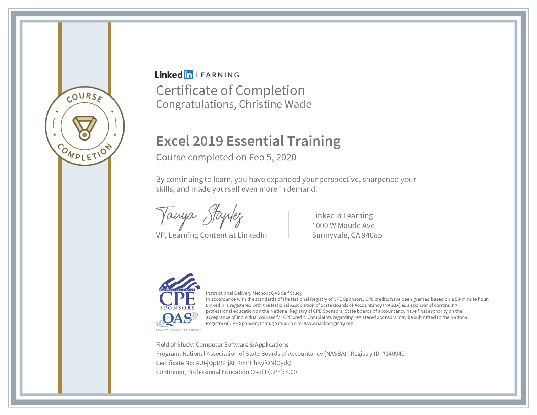 microsoft excel training with certificate